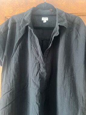 J.Crew Black Gauze Short Sleeve Dress. Size XL